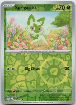 Sprigatito 013/193 Common Paldea Evolved Pokemon Reverse Holo Near Mint - Image 1