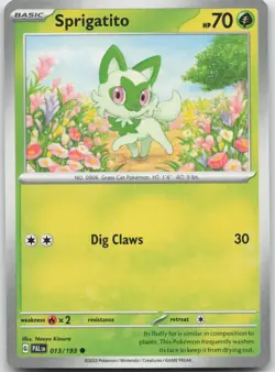 Sprigatito 013/193 Common Paldea Evolved Pokemon Near Mint - Image 1