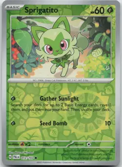 Sprigatito 012/193 Common Paldea Evolved Pokemon Reverse Holo Near Mint - Image 1