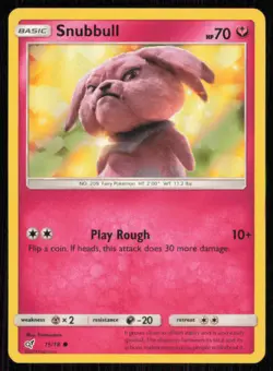 Snubbull 15/18 Common Detective Pikachu Pokemon Holo Lightly Played - Image 1