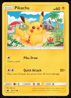 Pikachu 30/111 Common Crimson Invasion Pokemon Moderately Played - Image 1