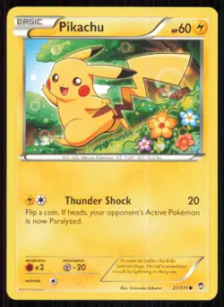 Pikachu 27/111 Common Furious Fists Pokemon Moderately Played - Image 1