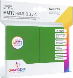 GAMEGENIC MATTE PRIME SLEEVES 100-PACK GREEN - Image 1