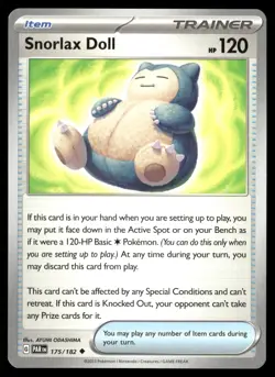 Snorlax Doll 175/182 Uncommon Paradox Rift Pokemon Near Mint - Image 1