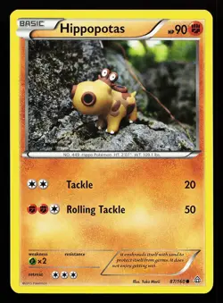 Hippopotas 87/160 Common Primal Clash Pokemon Card - Image 1