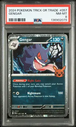 Gengar 057 Trick Or Trade Pokemon PSA 8 - Image 1