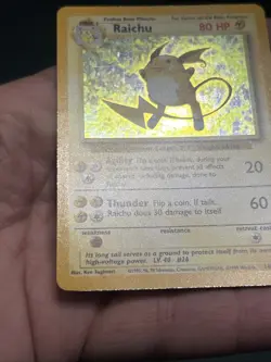 Pokemon TCG Raichu 14/102 Holo Rare Base Set 1999- LP/ NM - Image 5
