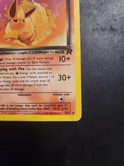 Dark Flareon Uncommon Pokemon TCG Team Rocket 35/82 HP - Image 5