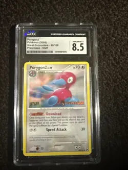 2008 Pokemon Great Encounters Prerelease STAFF Porygon2 #49 CGC 8.5 like PSA - Image 1