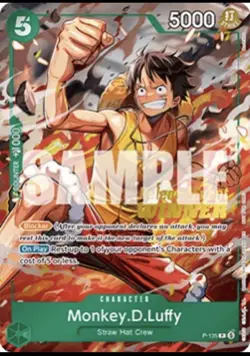 Monkey.D.Luffy P-135 Winner Stamp OP16 Pre-Release Event Promo Card Sealed - Image 1