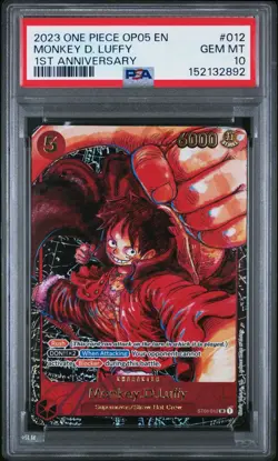 One Piece OP05 Monkey D. Luffy 1st Anniversary ST01-012 PSA 10 Gem Mint English - Image 1