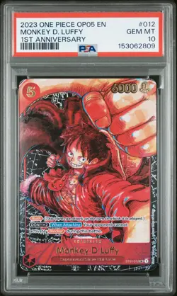 2023 ONE PIECE OP05 #012 AWAKENING OF THE NEW ERA MONKEY D LUFFY ALT ART PSA 10 - Image 1
