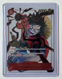 One Piece TCG 3rd Anniversary Winner ST01-012 Monkey.D.Luffy SR Foil - Image 3