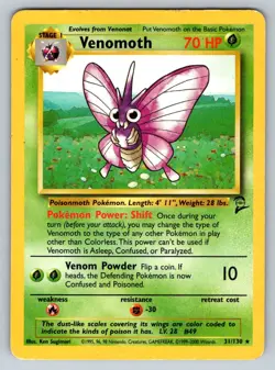 Venomoth 31/130 R Base Set 2 HP - Image 1