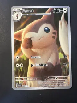 2024 Pokemon Journey Together Furret 168 /159 full art Illustration rare holo 02 - Image 1