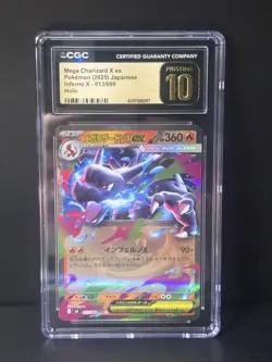 CGC Pristine 10 2025 Pokemon TCG Japanese Mega Charizard X ex 013/080 Holo - Image 1