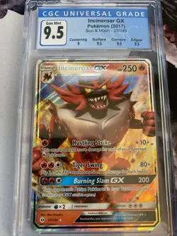 Graded Gem Mint 9.5 Pokemon TCG Incineroar GX Sun & Moon 27/149 Holo Ultra Rare - Image 1