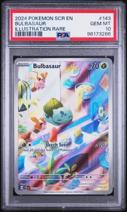Pokemon Bulbasaur Stellar Crown Illustration Rare #143 PSA 10 Gem Mint - Image 1