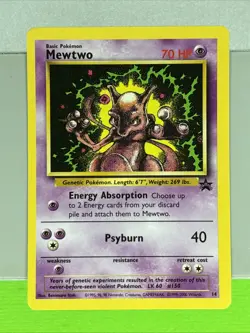 Pokemon TCG Mewtwo Black Star Movie Promo Card 14 WOTC - Image 1
