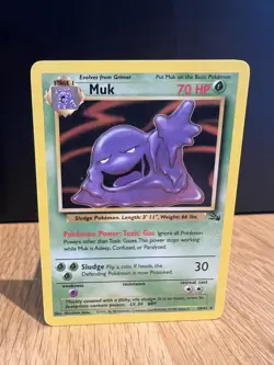 Muk Fossil Set 28/62 Mint Rare Non Holo Pokemon Card 1999 - Image 1