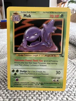 Muk Fossil Set 28/62 Mint Rare Non Holo Pokemon Card 1999 - Image 3