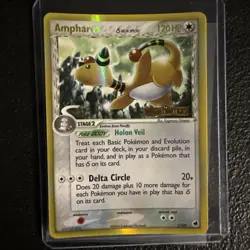 Pokemon TCG Ampharos (Delta Species) EX Dragon Frontiers 1/101 Holo Rare STAMPED - Image 1