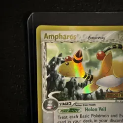 Pokemon TCG Ampharos (Delta Species) EX Dragon Frontiers 1/101 Holo Rare STAMPED - Image 3