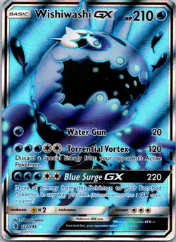 Wishiwashi GX (Full Art) 133/145 - SM - Guardians Rising Pokemon TCG NM Holofoil - Image 1