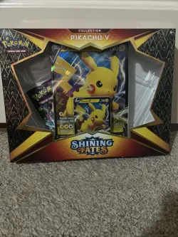 Pokemon TCG: Shining Fates Pikachu V Collection Box: NEW FACTORY SEALED - Image 1