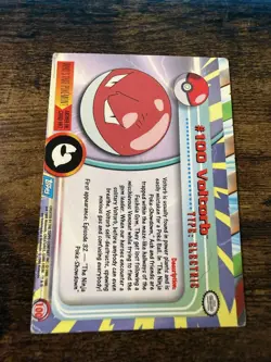 Pokemon Voltorb #100 Topps TV Animation Series 1 Blue Logo MP-HP - Image 4