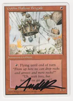 Signed Goblin Balloon Brigade Proof MP 4th Edition Artist Andi Rusu MTG Magic AP - Image 1