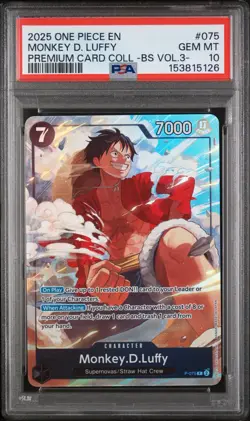 2025 One Piece Monkey D Luffy P-075 Premium Card Collection Vol. 3 PSA 10! - Image 1
