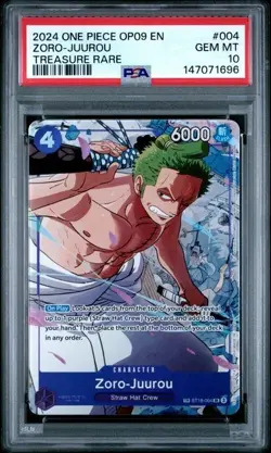 2024 ONE PIECE OP09-EMPERORS IN THE NEW WORLD TREASURE RARE ZORO-JUUROU PSA 10 - Image 1