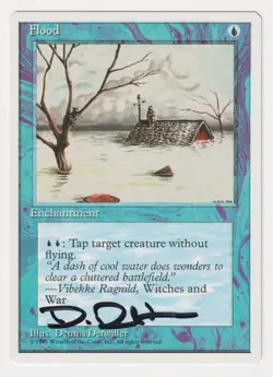 Signed Flood LP 4th Edition Artist Dennis Detwiller 1995 WOTC MTG Magic Vintage! - Image 1