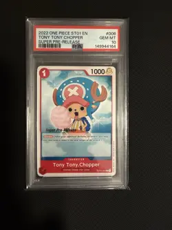 2022 ONE PIECE SUPER PRE RELEASE ST01-006 TONY TONY CHOPPER - PSA 10 - Image 1