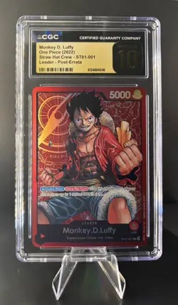 ⭐One Piece - Monkey D. Luffy ST01-001 Leader Foil Errata CGC 10 Pristine ⭐ - Image 1