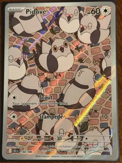 Pidove (Illustration Rare) Black Bolt 148/086 IR Pokemon Card NM - Image 1