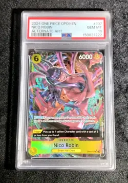 2024 One Piece TCG - Nico Robin PSA 10 Alternate Alt Art OP09-107 Emperors World - Image 1