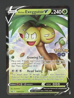 Pokemon Alolan Exeggutor V SWSH225 Sword & Shield Black Star Promo Card Holo NM - Image 1
