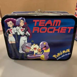 Vintage Pokemon Pokemon Team Rocket Tin Mini Lunch Box 1995 Collectible - Image 1