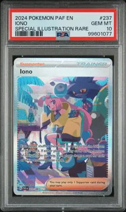 Iono 237/091 -- PSA 10 -- Pokemon PAF Paldean Fates SIR - Image 1
