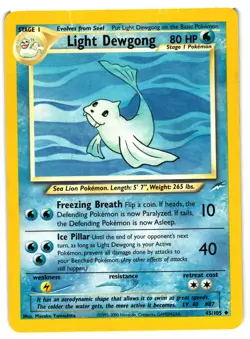 Pokemon TCG Light Dewgong Neo Destiny 45/105 Uncommon DMG - Image 1