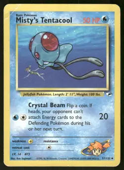 Pokemon Tcg Misty's Tentacool #57 Pokemon Gym Heroes HP - Image 1