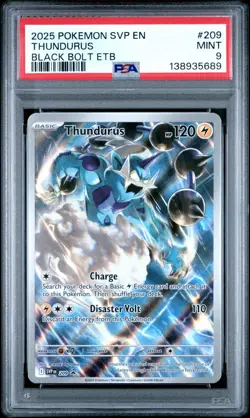 2025 POKEMON SVP EN-SV BLACK STAR PROMO 209 THUNDURUS BLACK BOLT ETB PSA 9 - Image 1