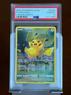 Pokemon Pikachu GG30 Crown Zenith PSA 10 - Image 1