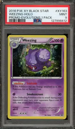 2016 POKEMON XY BLACK STAR PROMO #XY163 WEEZING-HOLO PSA 9 MINT - Image 1