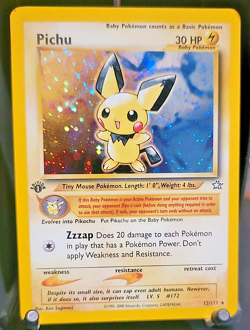 Pichu 12/111 1st Ed. Holo Rare - Vintage 2000 Neo Genesis WotC Pokemon - LP+/NM - Image 1