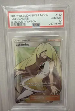 Lusamine 2017 Pokemon Sun & Moon Full Art Crimson Invasion #110 PSA 10 - Image 2