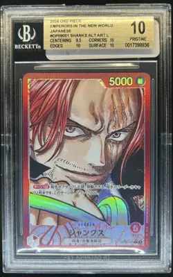2024 One Piece Shanks OP09-001 Alt Art Leader Alternate Parallel Japanes BGS 10 - Image 1