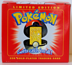 1999 Pokemon Mewtwo 23K Gold Plated Trading Card Sealed New in Box NIB RED - Image 2